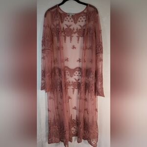 Lace Embroidered Duster by Haute Monde